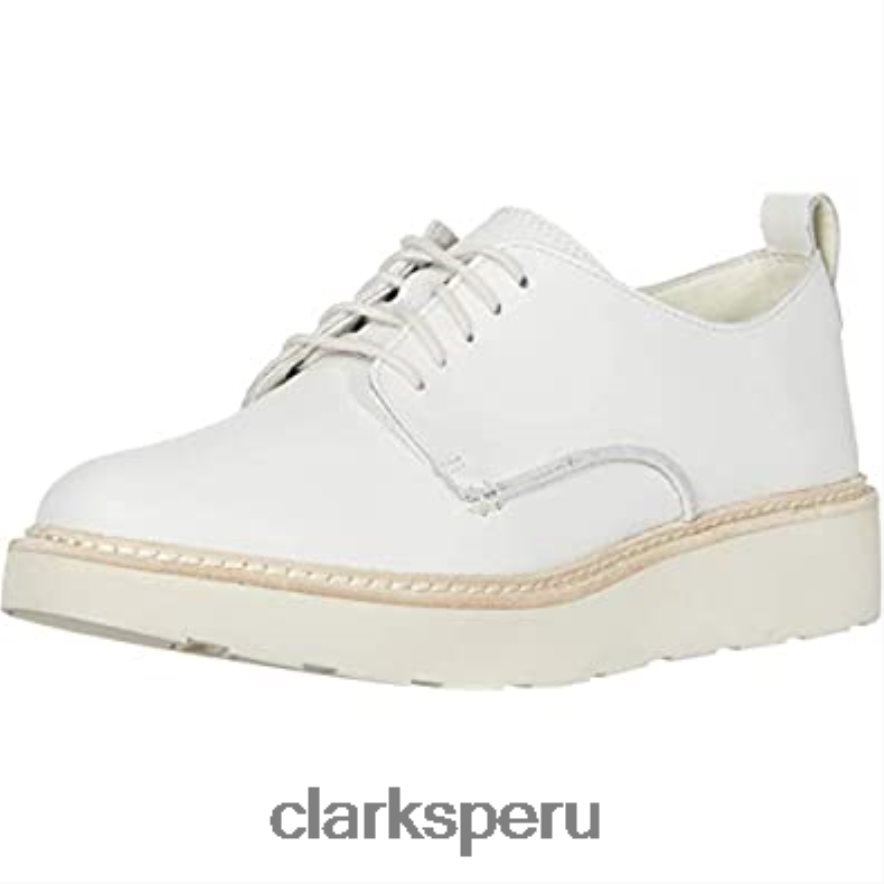Zapatilla Layton Lace Mujer Clarks Piel Blanca mujer Clarks 40N4LX557 cuero blanco