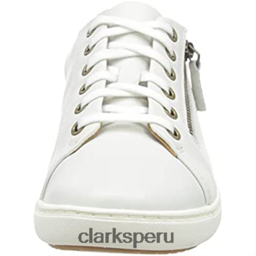 Zapatilla Nalle Lace Mujer Piel Blanca Clarks mujer Clarks 40N4LX2676 cuero blanco