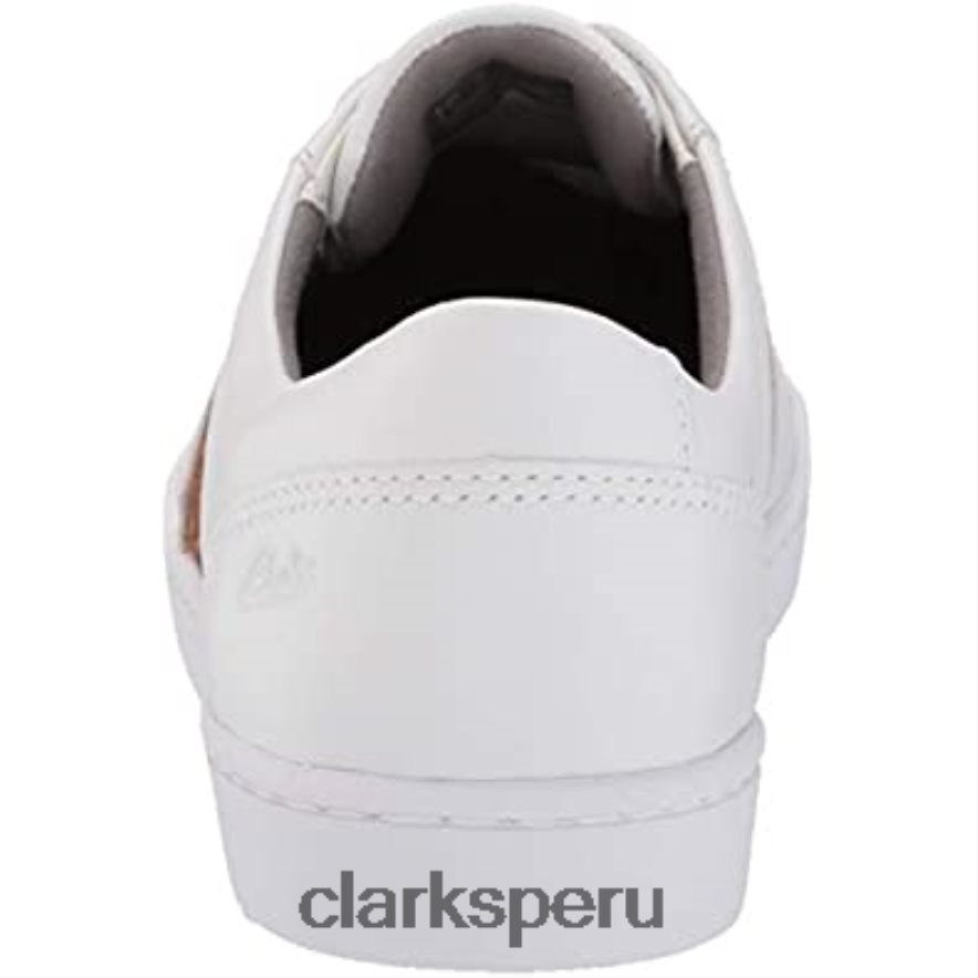 Zapatilla clarks pawley rilee combinada de piel blanca y leopardo para mujer mujer Clarks 40N4LX2779