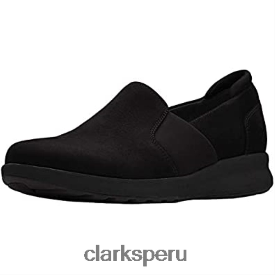 Zapatilla clarks un adorn step de cuero negro para mujer mujer Clarks 40N4LX224 cuero negro