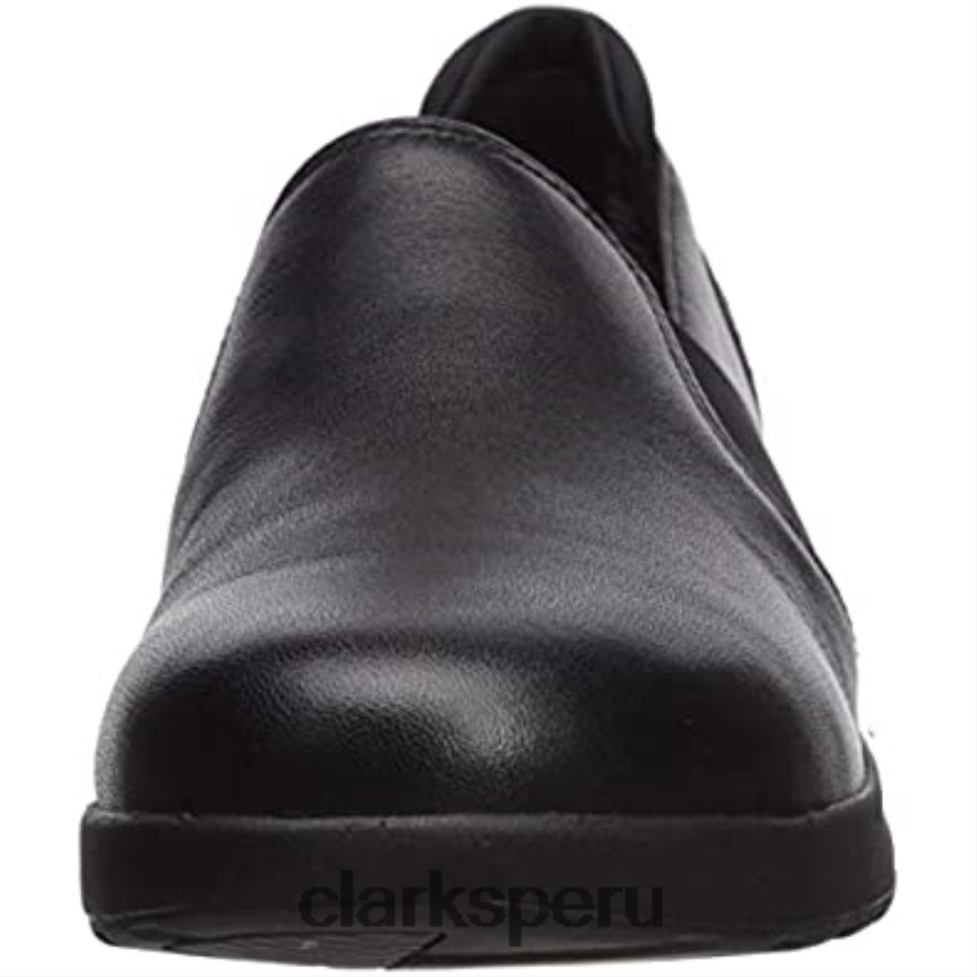 Zapatilla clarks un adorn step de cuero negro para mujer mujer Clarks 40N4LX224 cuero negro