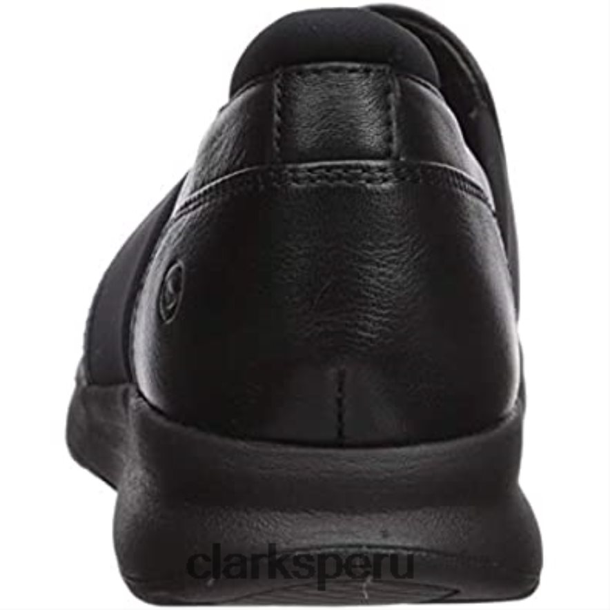 Zapatilla clarks un adorn step de cuero negro para mujer mujer Clarks 40N4LX224 cuero negro