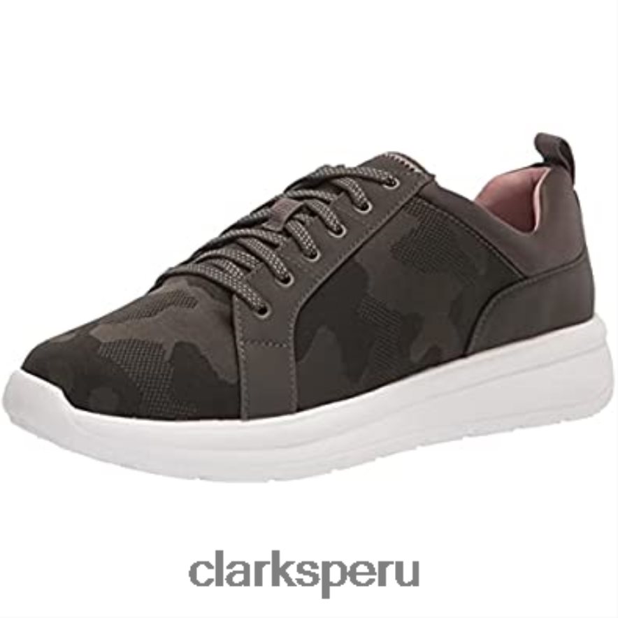 Zapatilla de deporte con cordones ezera para mujer textil color oliva oscuro combi clarks mujer Clarks 40N4LX1582 combi textil oliva oscuro
