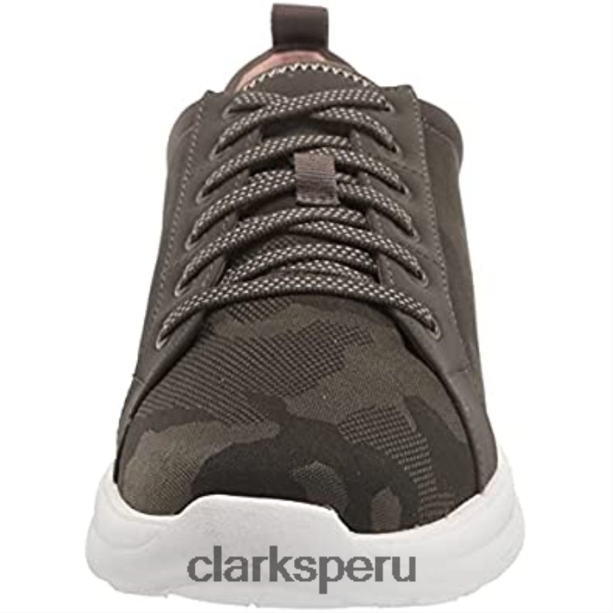 Zapatilla de deporte con cordones ezera para mujer textil color oliva oscuro combi clarks mujer Clarks 40N4LX1582 combi textil oliva oscuro