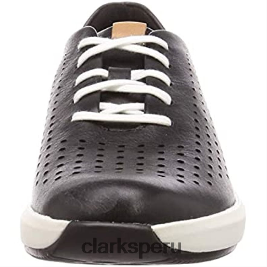 Zapatilla un rio tie de mujer de piel negra clarks mujer Clarks 40N4LX2924 cuero negro