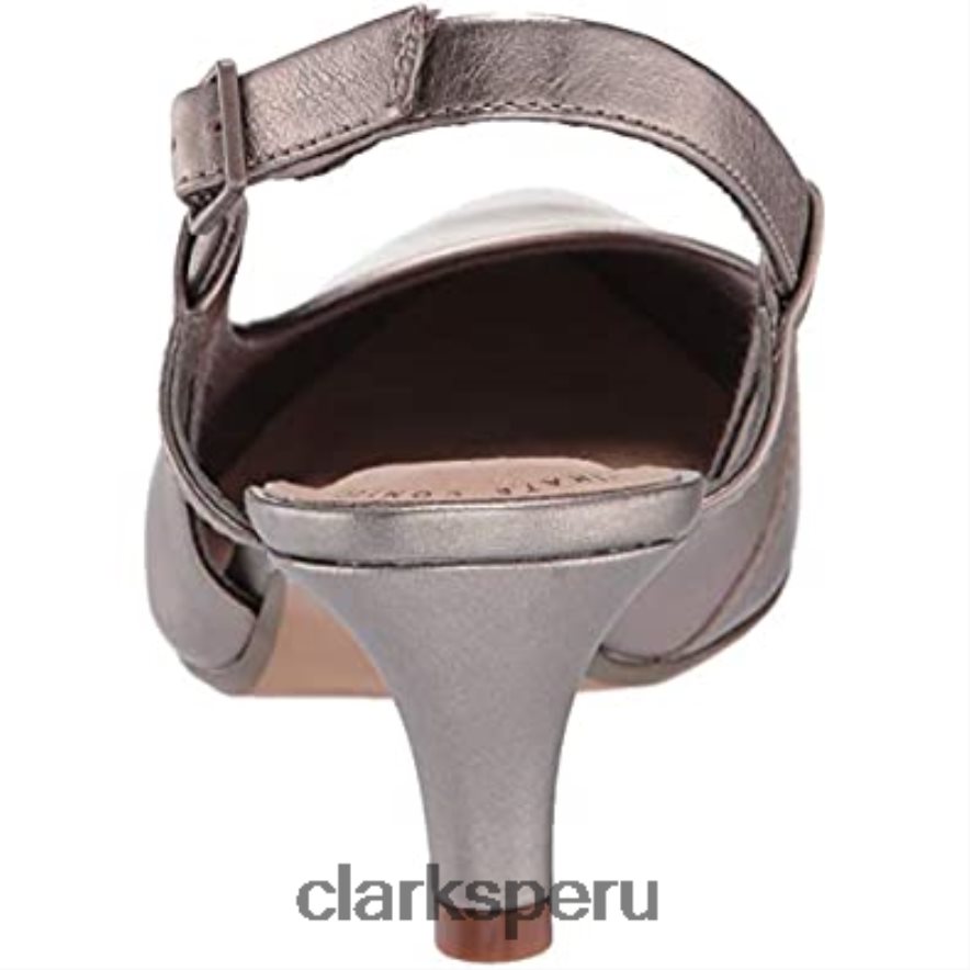 Zapatos de salón Clarks Linvale Loop para mujer de piel peltre. mujer Clarks 40N4LX1122 cuero peltre