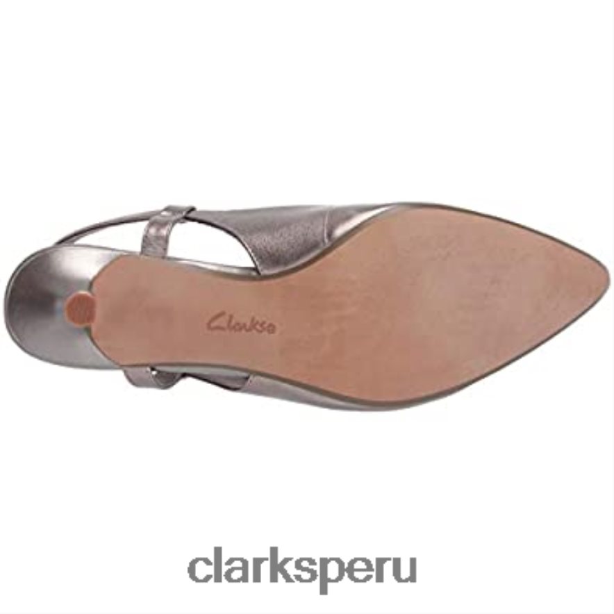 Zapatos de salón Clarks Linvale Loop para mujer de piel peltre. mujer Clarks 40N4LX1122 cuero peltre