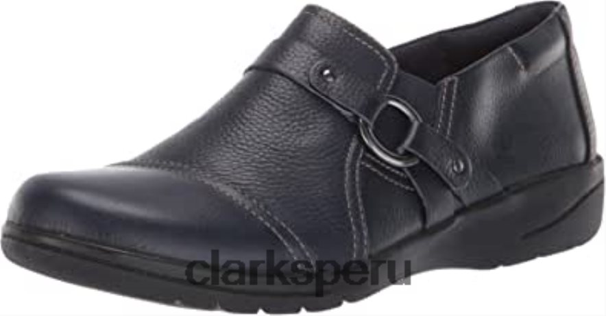 Zapatos de salón clarks cheyn de cuero azul marino para mujer mujer Clarks 40N4LX1737 cuero azul marino