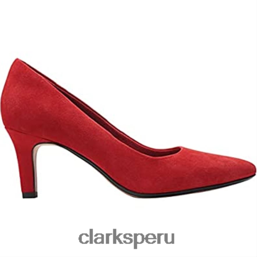 Zapatos de salón clarks illeana tulip de ante rojo para mujer mujer Clarks 40N4LX2648