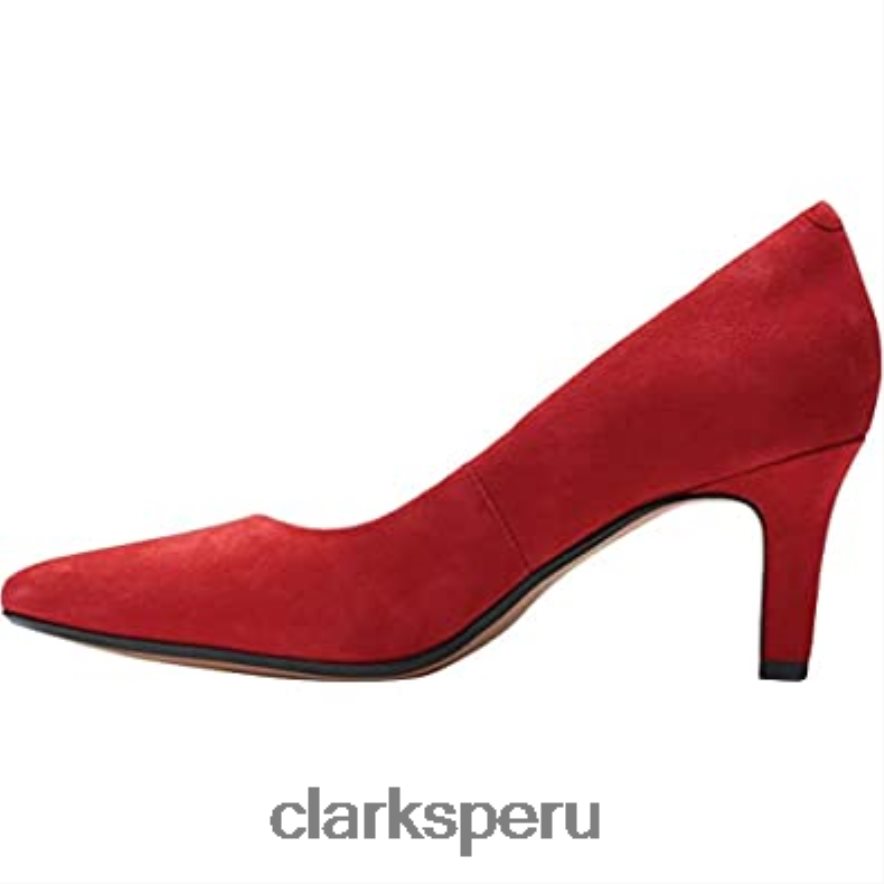 Zapatos de salón clarks illeana tulip de ante rojo para mujer mujer Clarks 40N4LX2648