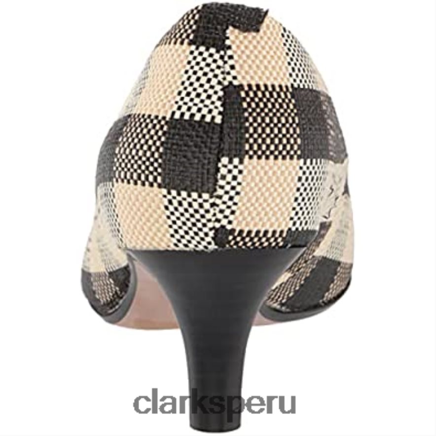 Zapatos de salón clarks linvale jerica negro a cuadros sintético mujer Clarks 40N4LX2170