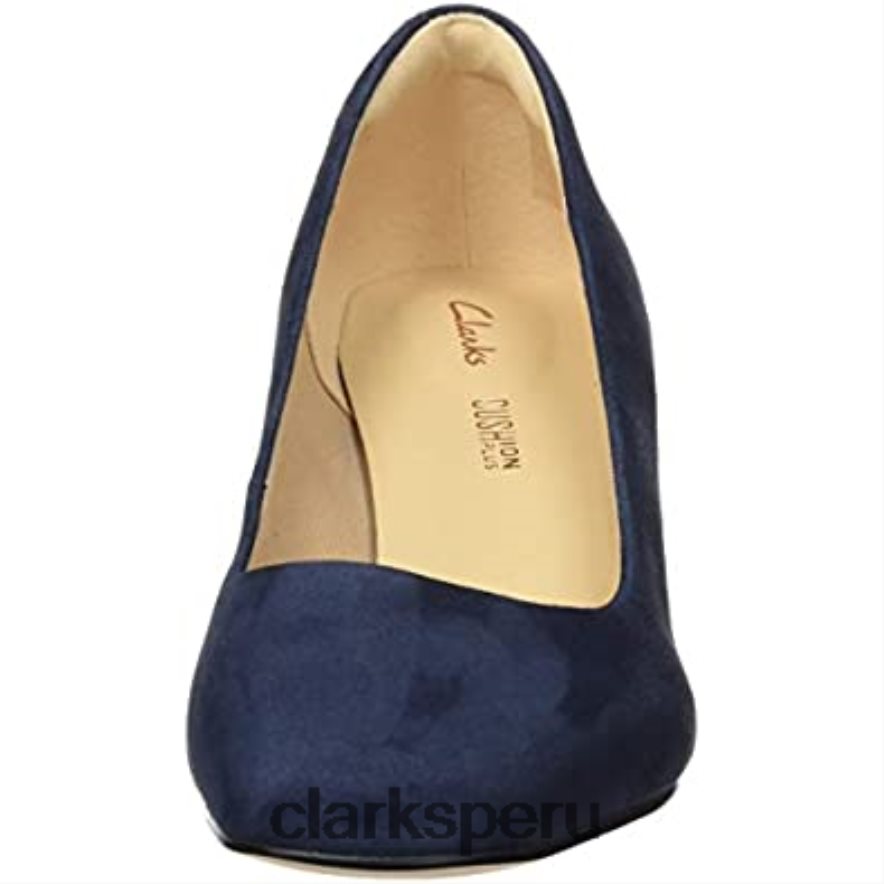 Zapatos de salón con punta cerrada de ante azul marino de Clarks Sheer Rose de ante azul marino beige mujer Clarks 40N4LX275 gamuza azul marino beige