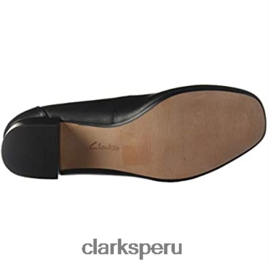 Zapatos de tacón Clarkli Fame de cuero negro para mujer mujer Clarks 40N4LX2915 cuero negro