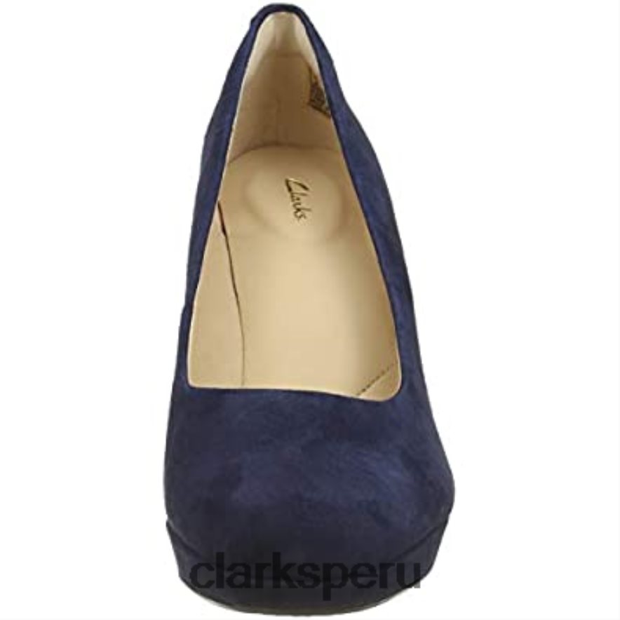Zapatos de tacón cerrados kendra sienna de gamuza azul marino de Clarks para mujer mujer Clarks 40N4LX649 gamuza azul marino