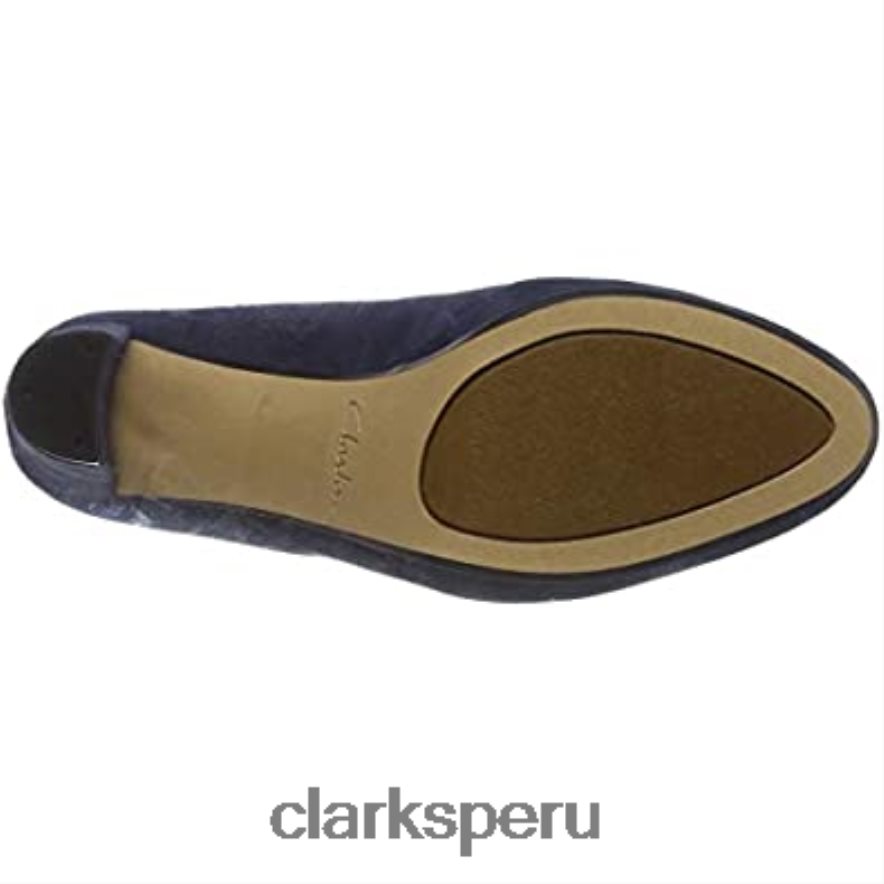 Zapatos de tacón cerrados kendra sienna de gamuza azul marino de Clarks para mujer mujer Clarks 40N4LX649 gamuza azul marino