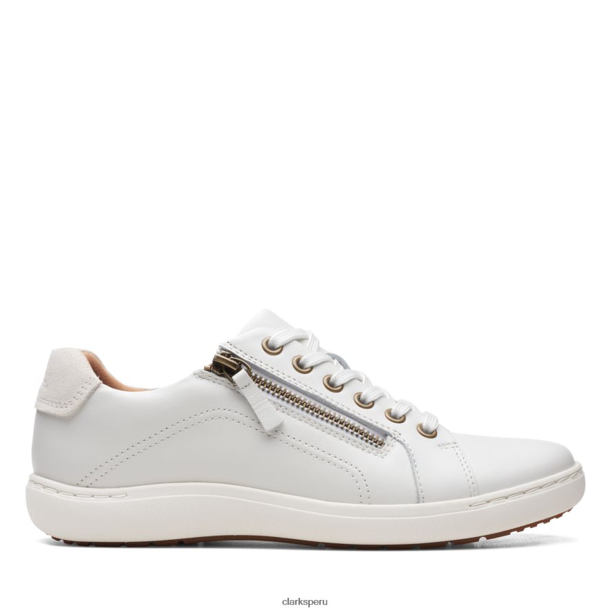 clarks cuero blanco nalle encaje mujer Clarks 40N4LX3177 cuero blanco