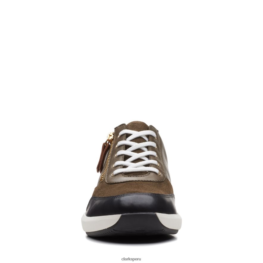 clarks un rio zip lea oliva oscuro mujer Clarks 40N4LX3047 hoja de oliva oscuro