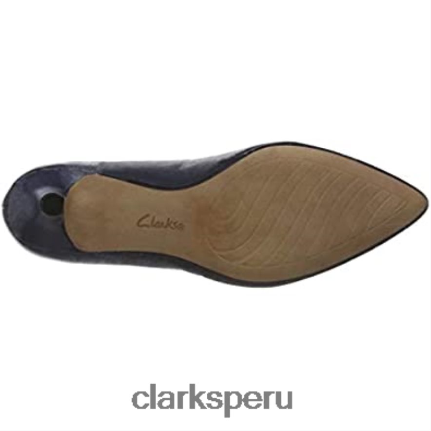 clarks zapatos de tacón linvale jerica de cuero azul marino para mujer mujer Clarks 40N4LX388 cuero azul marino