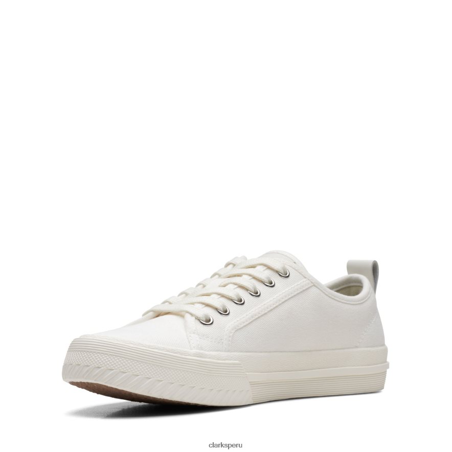 lona blanca clarks roxby encaje mujer Clarks 40N4LX3264 lienzo blanco