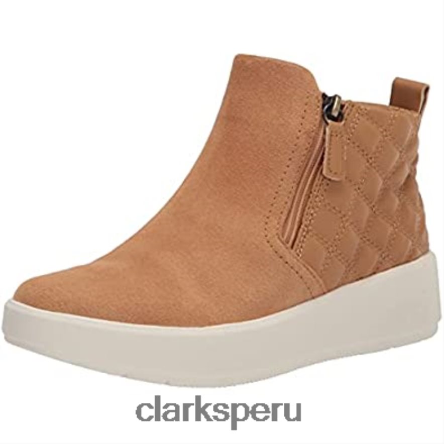 zapatilla con cremallera layton para mujer clarks light tan combi mujer Clarks 40N4LX2959 combinación bronceado claro