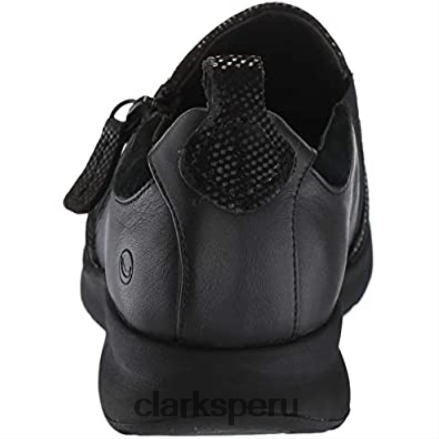 zapatilla con cremallera un adorn para mujer clarks combinación de gamuza de cuero negro mujer Clarks 40N4LX327 combinación de gamuza de cuero negro