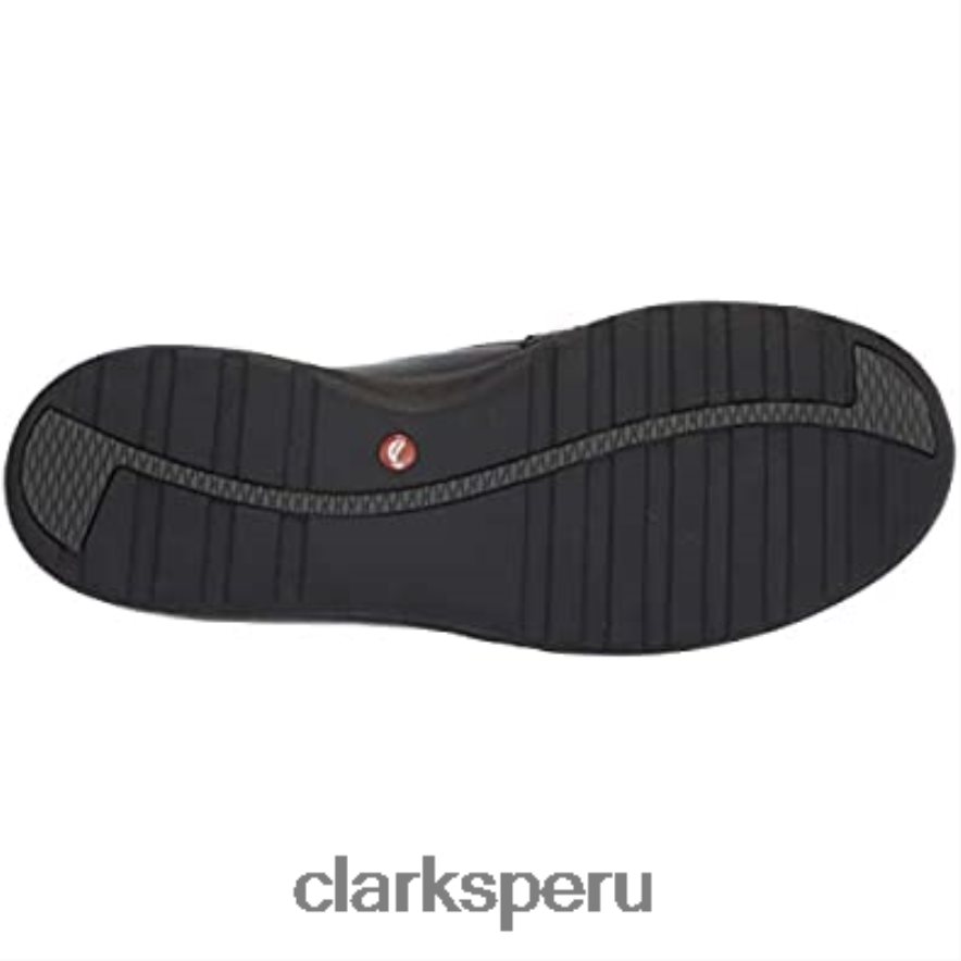 zapatilla con cremallera un adorn para mujer clarks combinación de gamuza de cuero negro mujer Clarks 40N4LX327 combinación de gamuza de cuero negro