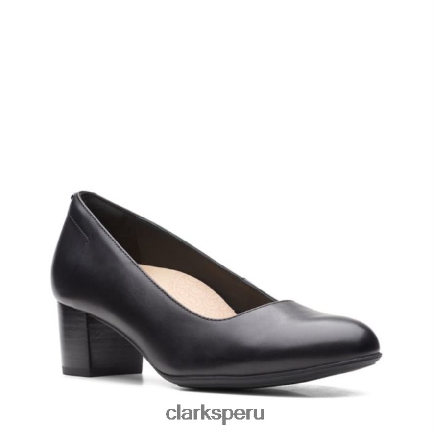 zapatos de tacón clarks linnae de cuero mujer Clarks 40N4LX6200 cuero negro