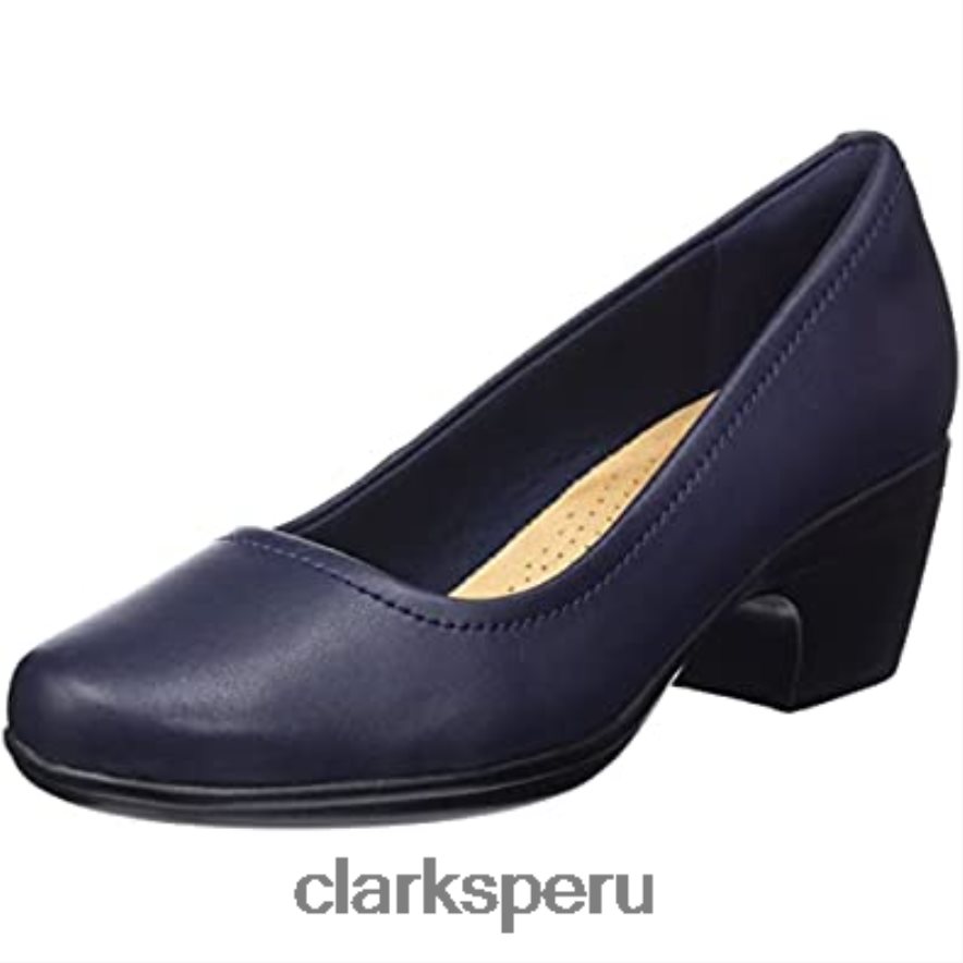 zapatos de tacón emily belle para mujer de cuero azul marino clarks mujer Clarks 40N4LX2215
