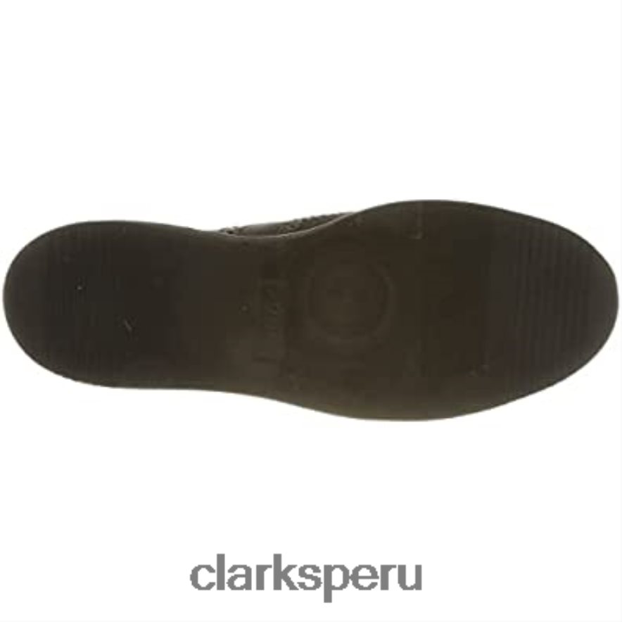 Merceditas planas clarks baille brogue de piel negra para mujer mujer Clarks 40N4LX1963 cuero negro