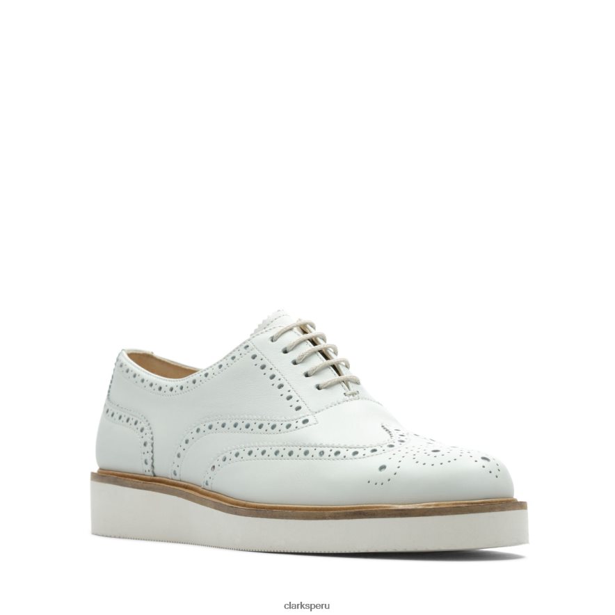 clarks brogue baille de cuero blanco mujer Clarks 40N4LX3388 cuero blanco