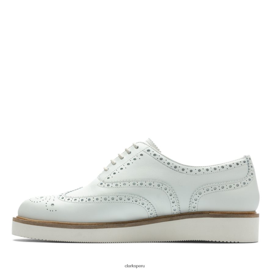 clarks brogue baille de cuero blanco mujer Clarks 40N4LX3388 cuero blanco