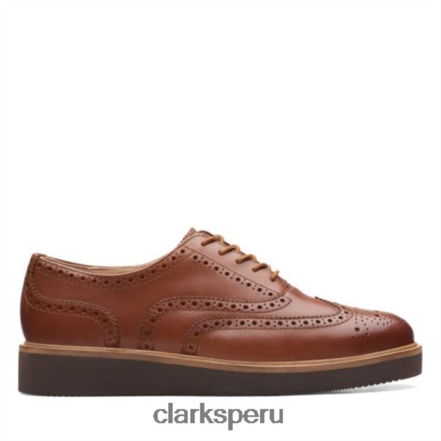 clarks brogue glickly cuero tostado oscuro mujer Clarks 40N4LX3973 cuero bronceado oscuro