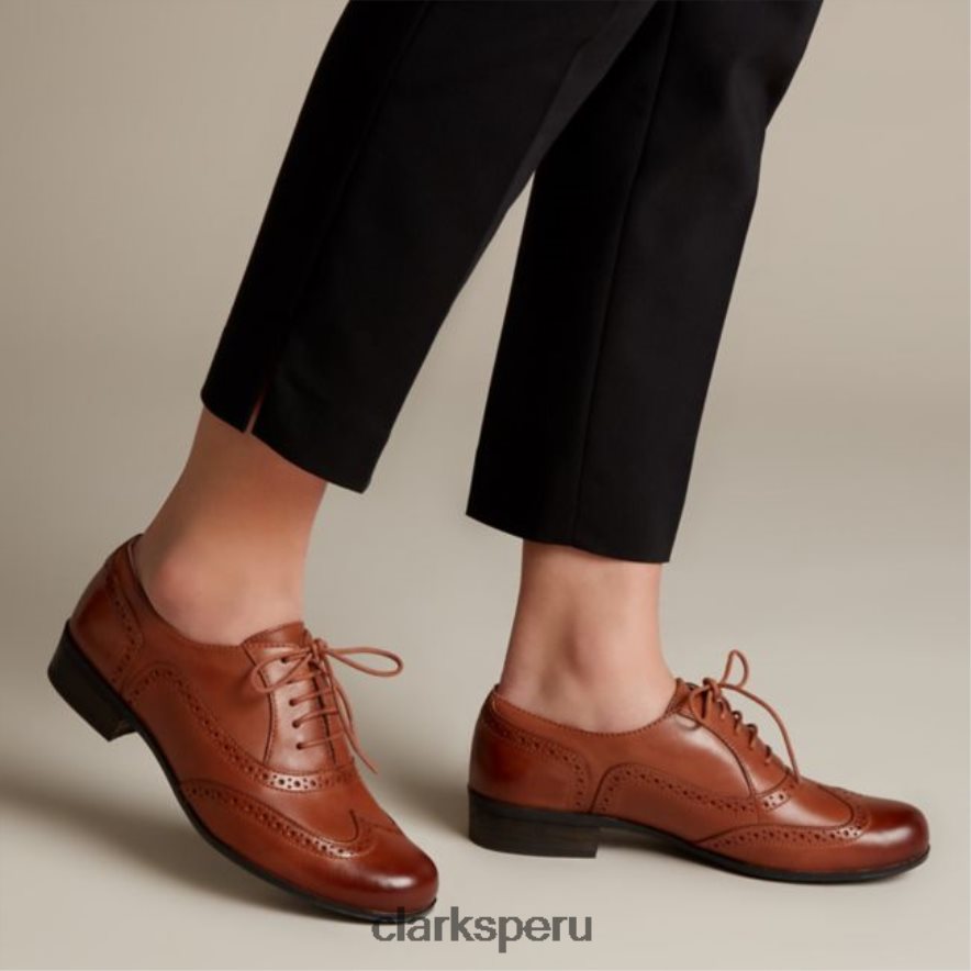 hamble roble cuero tostado oscuro clarks cuero tostado oscuro mujer Clarks 40N4LX5053 cuero bronceado oscuro