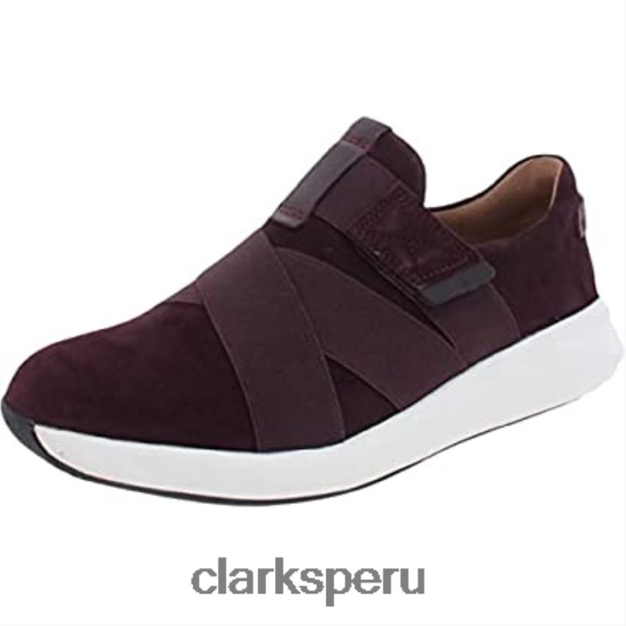 Zapatos deportivos y de entrenamiento de ante clarks un rio strap de ante burdeos sin estructura para mujer mujer Clarks 40N4LX88 ante burdeos