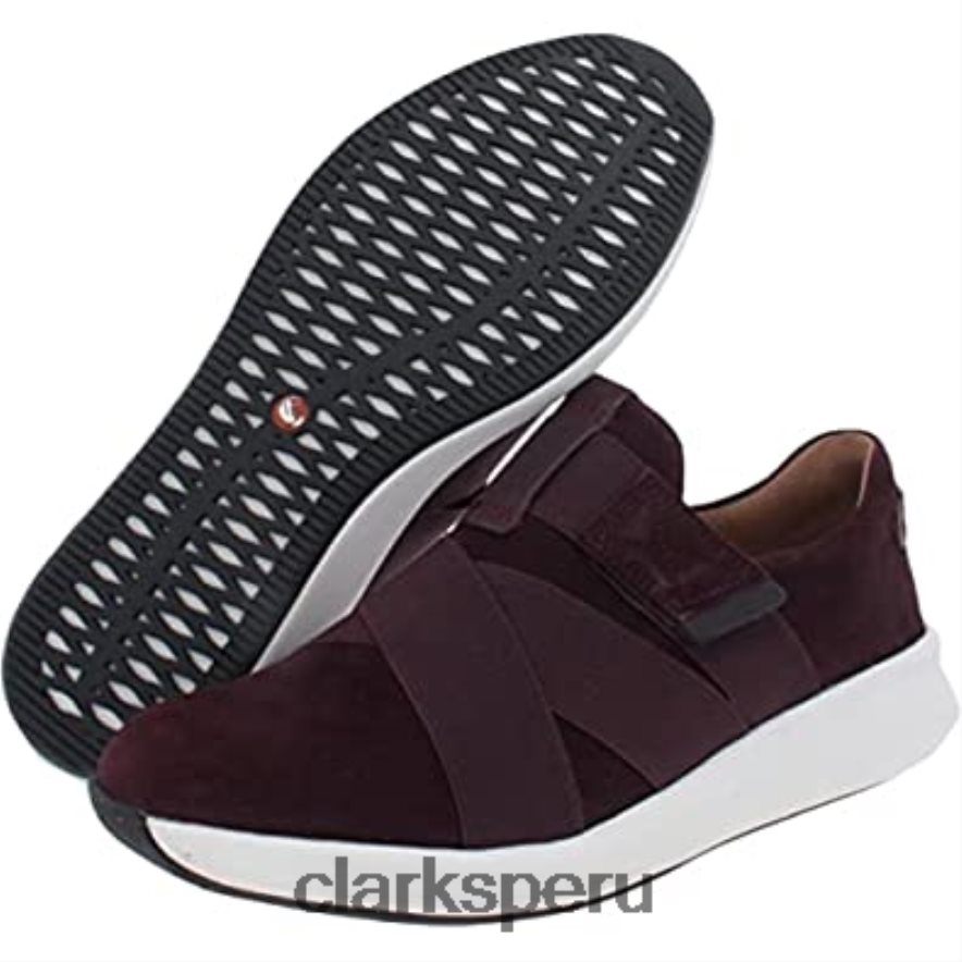 Zapatos deportivos y de entrenamiento de ante clarks un rio strap de ante burdeos sin estructura para mujer mujer Clarks 40N4LX88 ante burdeos
