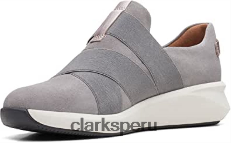 Zapatos deportivos y de entrenamiento de gamuza con correa un rio sin estructura para mujer Clarks combo de gamuza gris claro mujer Clarks 40N4LX1797 combinación de gamuza gris claro