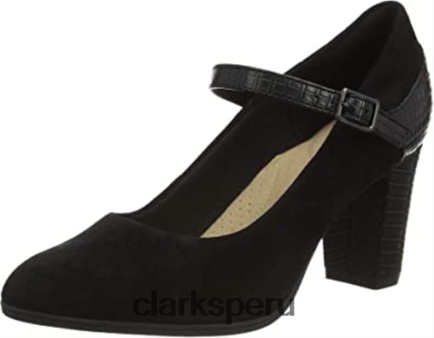 zapato de vestir uniforme alayna Shine mujer clarks negro combi mujer Clarks 40N4LX2751 combinado negro