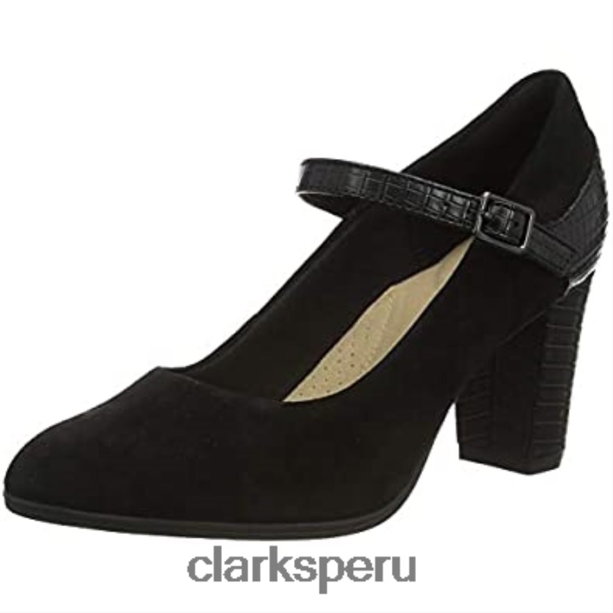 zapato de vestir uniforme alayna Shine mujer clarks negro combi mujer Clarks 40N4LX2751 combinado negro