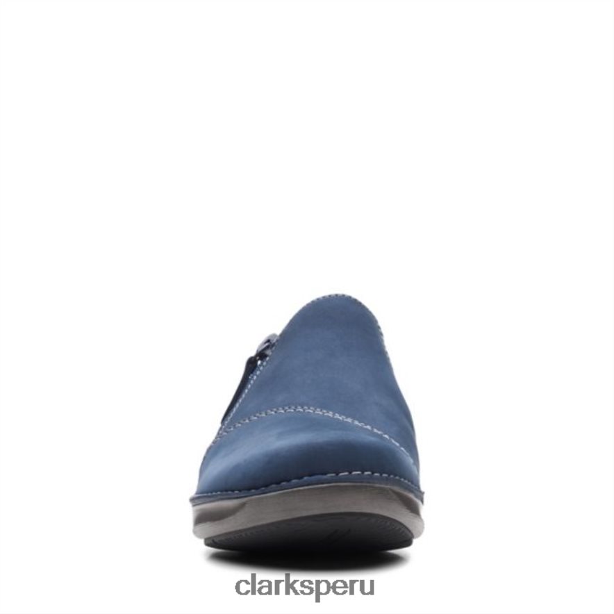 Appley Zip nubuck azul marino nubuck azul marino clarks mujer Clarks 40N4LX6182 nubuck azul marino