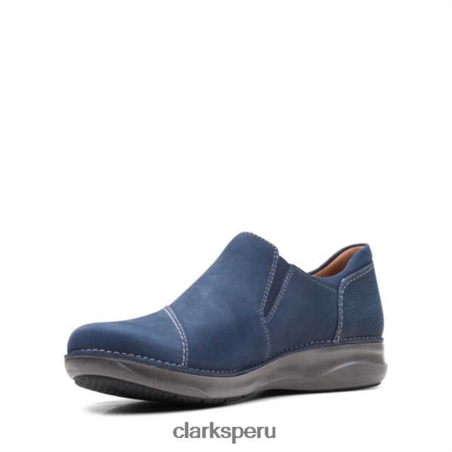 Appley Zip nubuck azul marino nubuck azul marino clarks mujer Clarks 40N4LX6182 nubuck azul marino