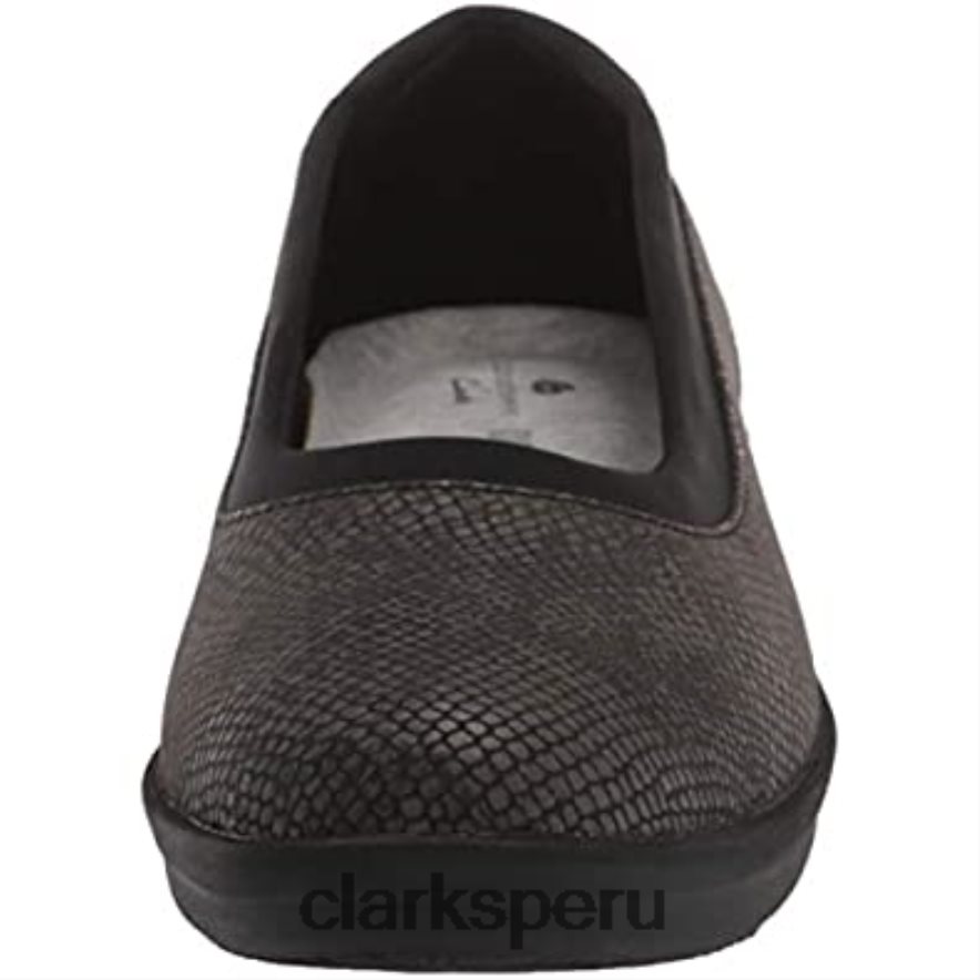 Bailarina baja de mujer clarks negro estampado serpiente sintético mujer Clarks 40N4LX578