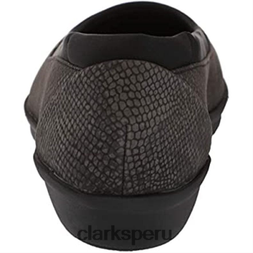 Bailarina baja de mujer clarks negro estampado serpiente sintético mujer Clarks 40N4LX578