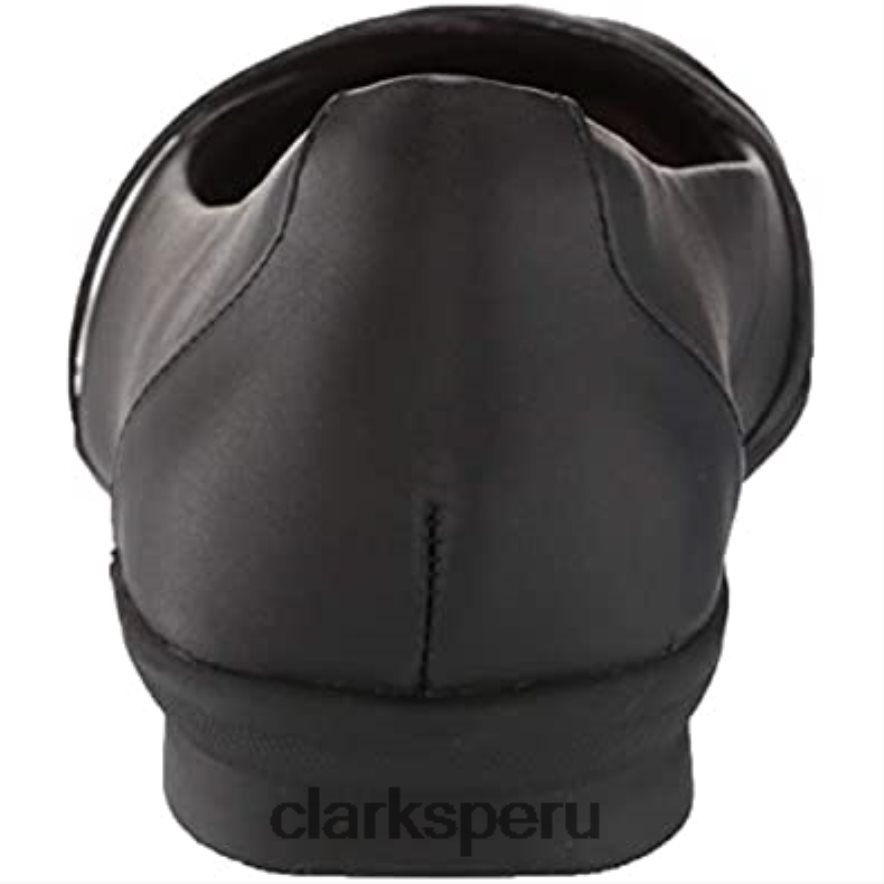 Bailarina clarks sara clover de piel negra para mujer mujer Clarks 40N4LX1656 cuero negro