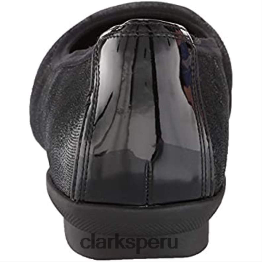 Bailarina combi clarks mujer sara orquídea piel negra mujer Clarks 40N4LX1547