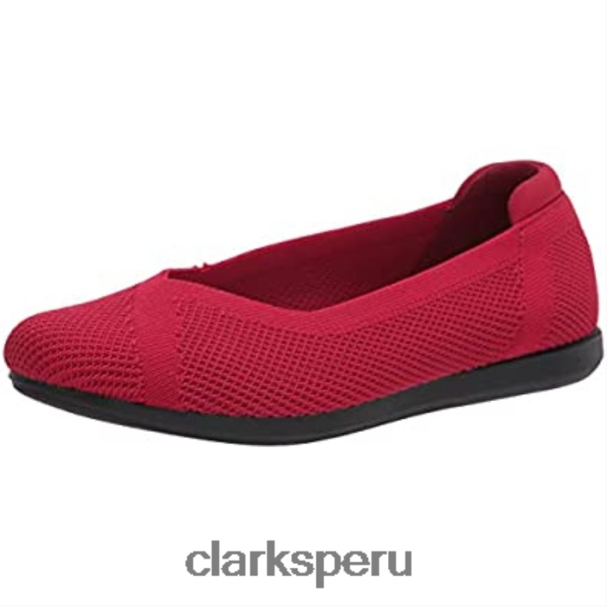 Bailarinas Clarks Carly Wish de mujer de punto rojo mujer Clarks 40N4LX1762 punto rojo