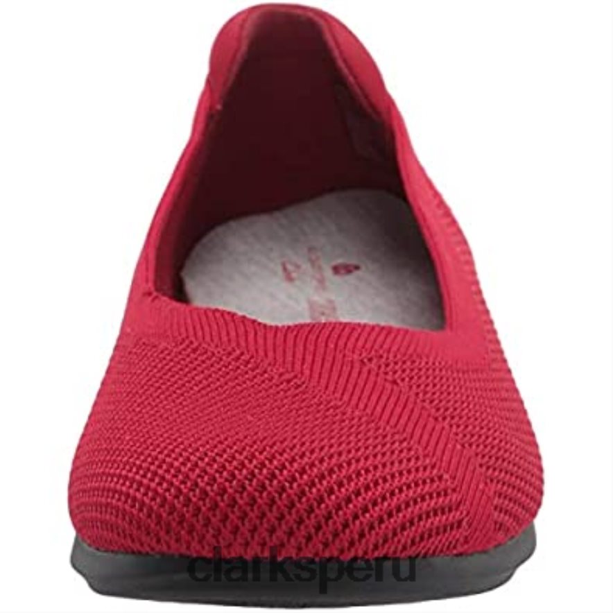 Bailarinas Clarks Carly Wish de mujer de punto rojo mujer Clarks 40N4LX1762 punto rojo