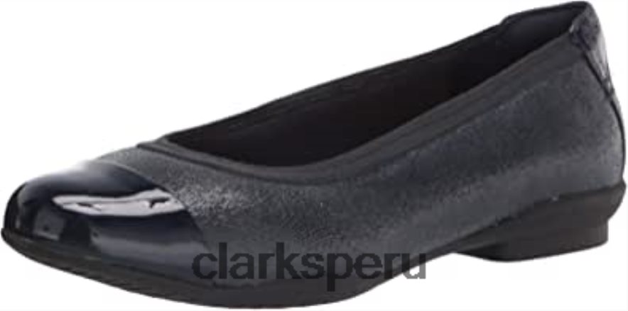 Bailarinas clarks combi de piel azul marino para mujer sara orquídea mujer Clarks 40N4LX283