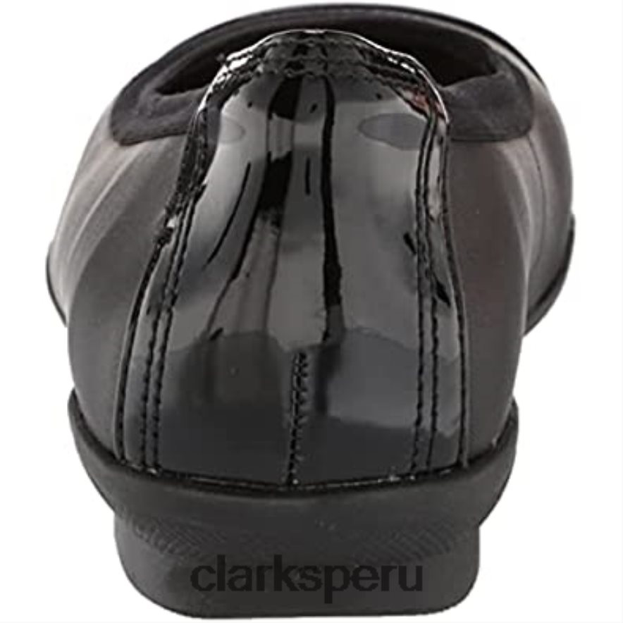 Bailarinas combi clarks mujer sara orquídea negro mujer Clarks 40N4LX67 combinación de cuero negro