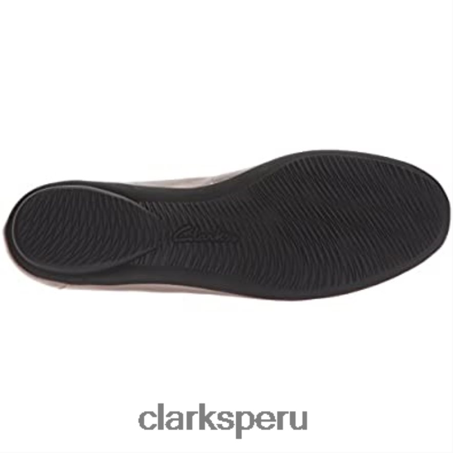 Clarks Gracellola, bailarinas de mujer de piel metálica peltre mujer Clarks 40N4LX2386 cuero metálico peltre