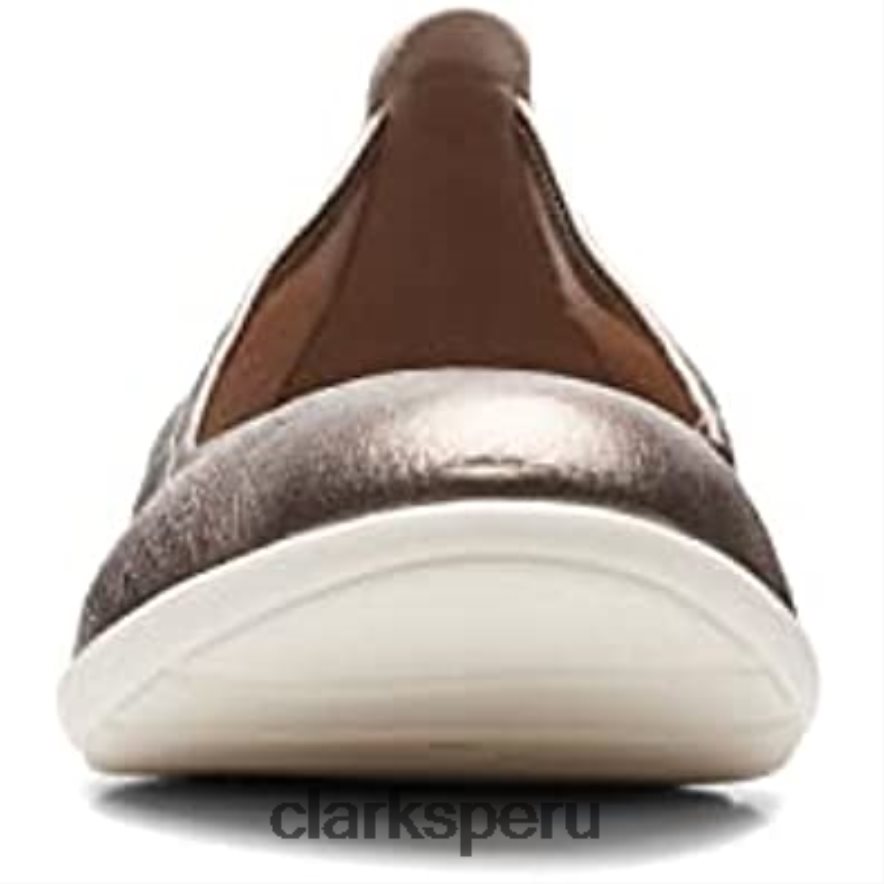 Clarks Jenette Easy, bailarinas de piel metalizada para mujer mujer Clarks 40N4LX2394